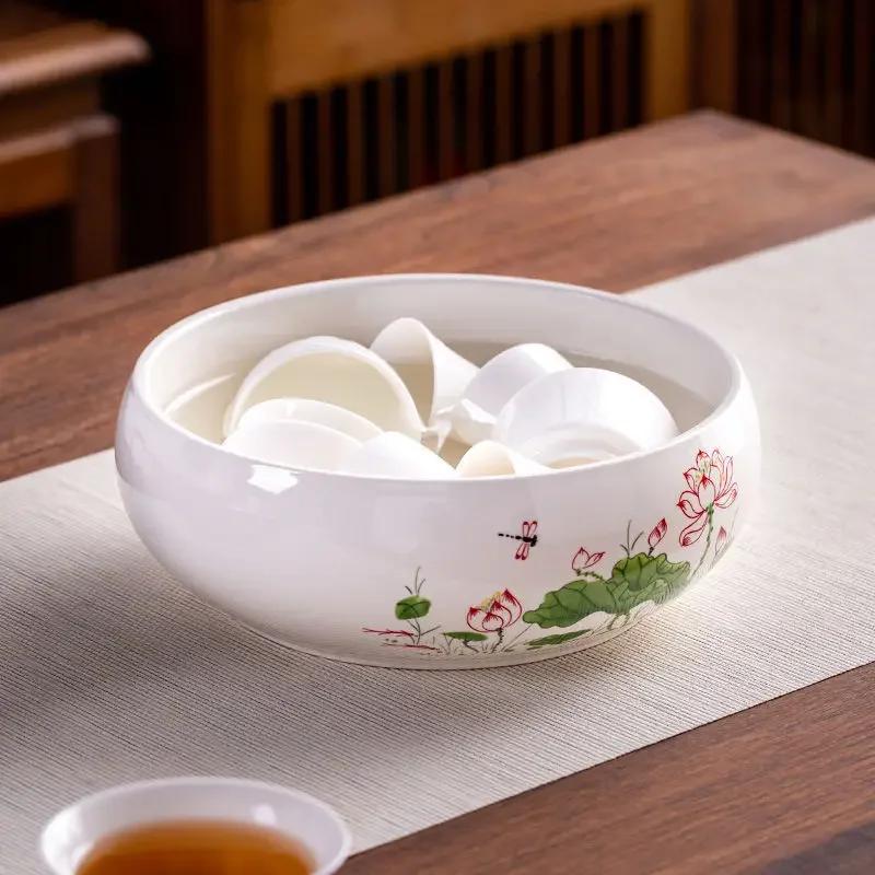 Ceramic Lotus Planter with Glaze Finish-Handcrafted Bowl for Water Lily & Bonsai Unique Home & Zen Garden Decoration Gongfu Tea