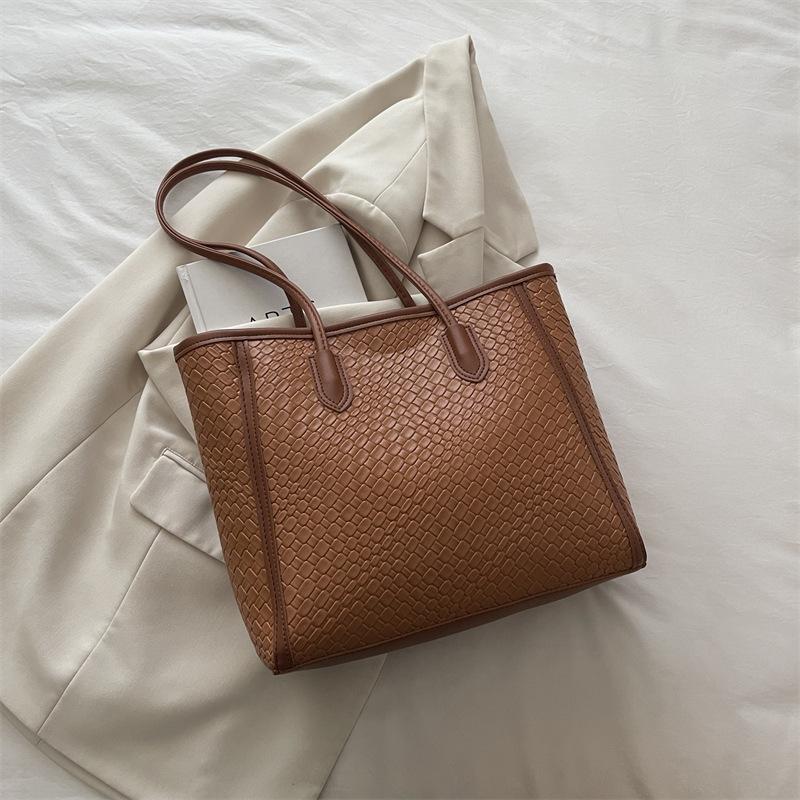 

Сумка премиум-класса большой вместимости женская 2025 новая осенняя сумка-тоут для студентов колледжа для учебы и работы, универсальная сумка через плечо светло-коричневого