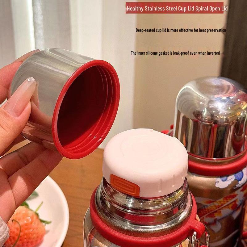 Golden Peacock National Style Stainless Steel Vacuum Insulated Water Cup - Large Capacity Double Layer Design