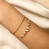 Womens Titanium Steel Butterfly Zircon Pendant Layered Bracelet Fashion OL Style Lightweight Luxury Accessory