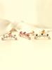 Minimal Piercing 14K Crown Short Curve Cubic Piercing Earrings