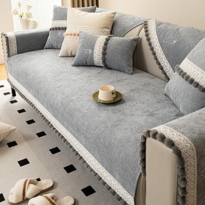 Chenille Sofa Cover Plush Ball Sofa Cover Four Seasons Living Room Universal Home Sofa Cover Cushion Cream Wind Couch Cushion