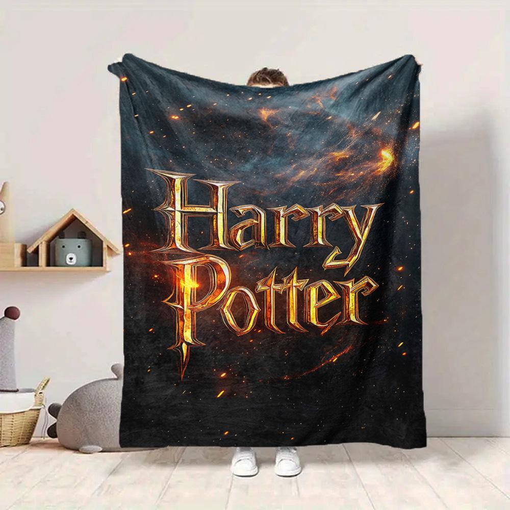 1pc Harry Potter Blanket Lightweight Flannel Throw For Sofa, Bed, Travel, Camping, Livingroom, Office, Couch, Chair, And Bed