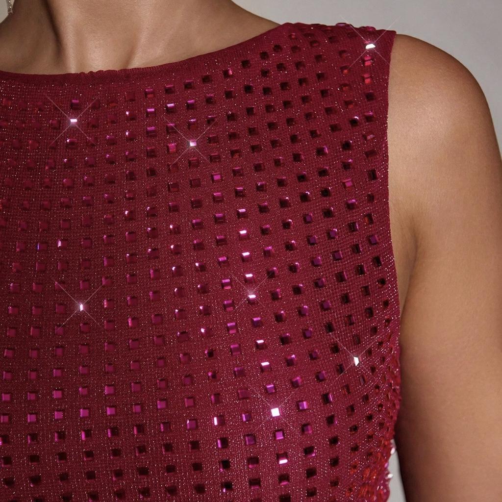 European and American style sexy hot diamond vest personalized street versatile slim fit outer top women