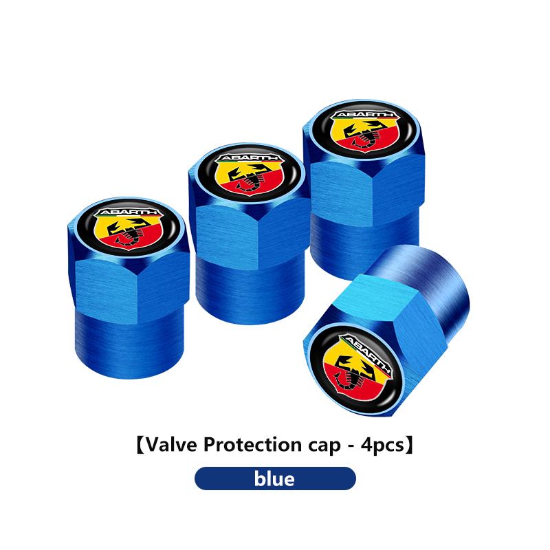 For Abarth 4Pcs Car Styling Aluminium Alloy Wheel Tire Valve Cover Caps FIAT 500 FR Stilo Doblo Tipo Lancia Musa Grande