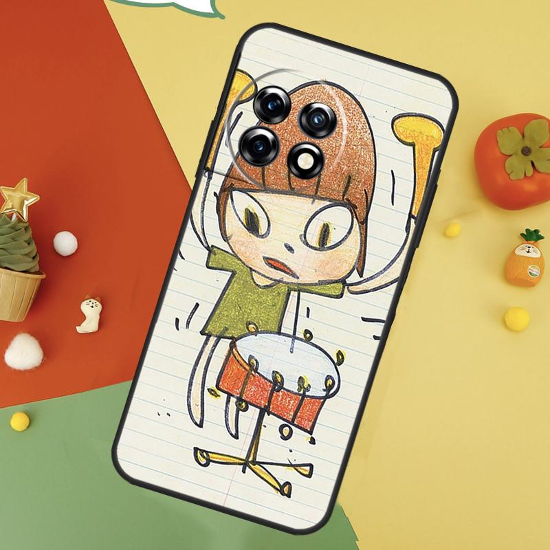 Cartoon Aesthetic Yoshitomo Nara Back Case For OnePlus 15 13R 13 13T 12 12R 11 10 10T 8T Nord CE 5 2 3 4 Lite N20 N30 Cover