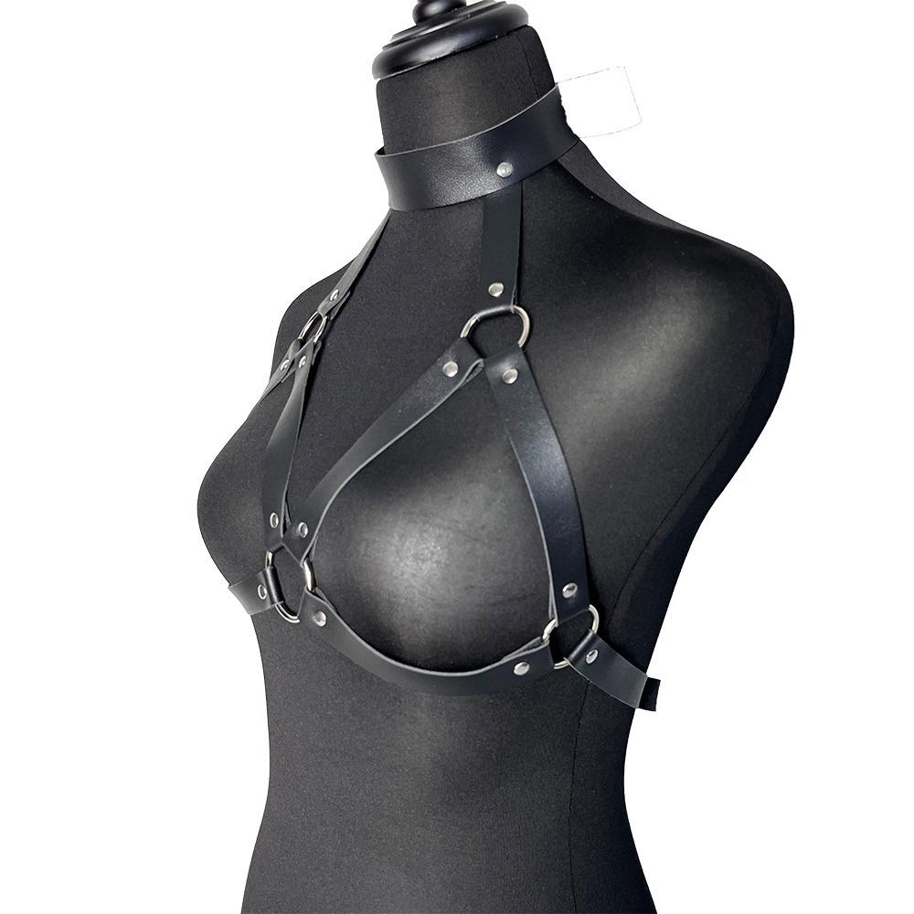 Women Fashion Pu Leather Waist Belt Adjustable Chest Harness Decorative Harness Street Style Waistband Gothic Clothing Accessoy