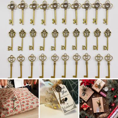 30 szt./zestaw Klucze w stylu vintage Klucze z antycznego brązu Retro wisiorek naszyjnik Fantazyjna dekoracja DIY Biżuteria Naszyjnik Wyrób biżuterii Rzemiosło Prezenty