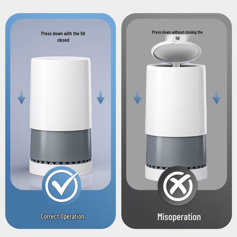 Zhaolishi 14L Press-Top Cylindrical Trash Can