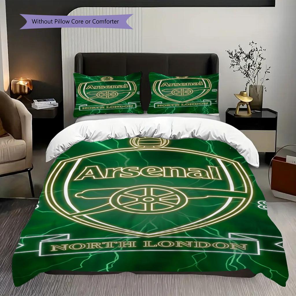 "Iconic Arsenal Football Emblem" Bedding (1 * duvet cover + 2 * pillowcase, without core) 2DFlat Bedding set Soft and comfortable
