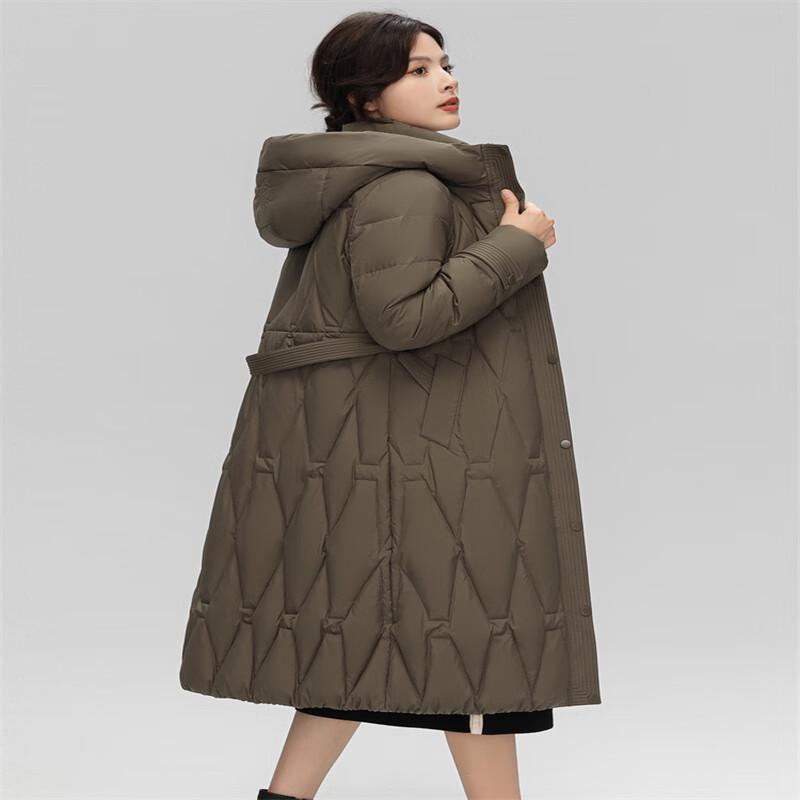 

Xuezhongfei 2024 Зимняя женская длинная куртка-пуховик до колена 190