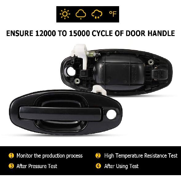 OCPTY Door Handle Exterior Front Driver Left Side Replacement Fit 2001-2006 for Hyundai Santa Fe Outside Door Handle Black