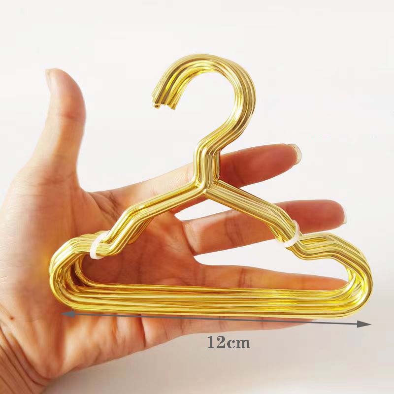 10 Pack Gold Hook Coat Children Metal Heavy Hanger for Clothes With Non-Slip Design Space Saving Heavy Duty Hangers for Pets Dog