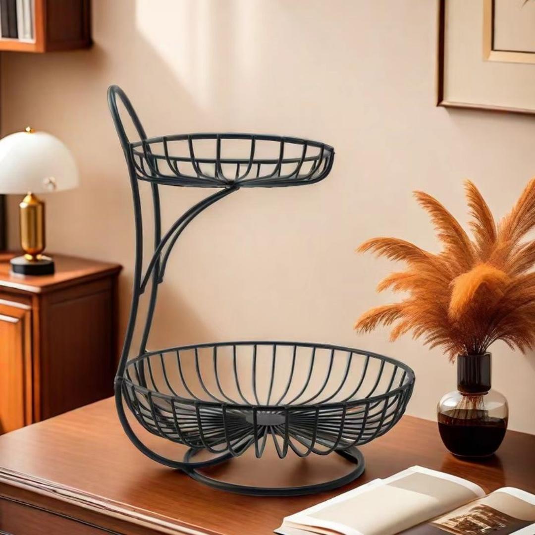 

Многослойная корзина для фруктов в европейском стиле, креативная и модная фруктовая тарелка для гостиной, имеет высококачественный внешний вид.