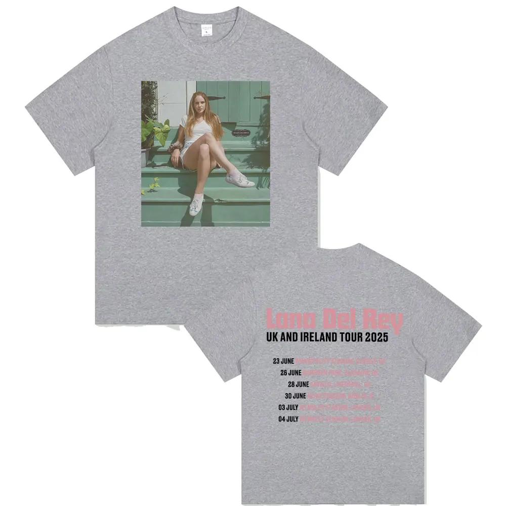 Lana Del Rey UK und Irland Tour 2025 T-Shirt Herren Damen Hip Hop Mode Trend Kurzarm T-Shirts Sommer Unisex Pop Streetwear