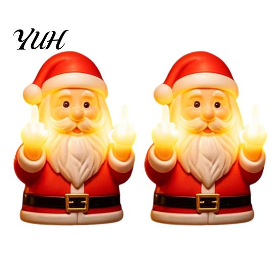 Wiederaufladbare Nachttischlampe 2 Stück Lustige Mittelfinger Geist Nachtlicht, Harz Wandbehang Gruselige Schlafzimmerdeko Lampe, Halloween Licht für Spiel