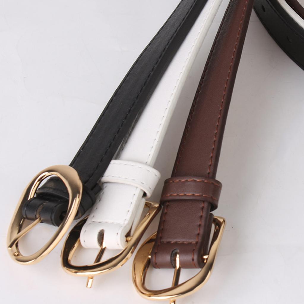 Simple Belt Waistband Waist Belt Unique Golden Buckle Solid Color PU Belt Waistband Waist Belt for Dress