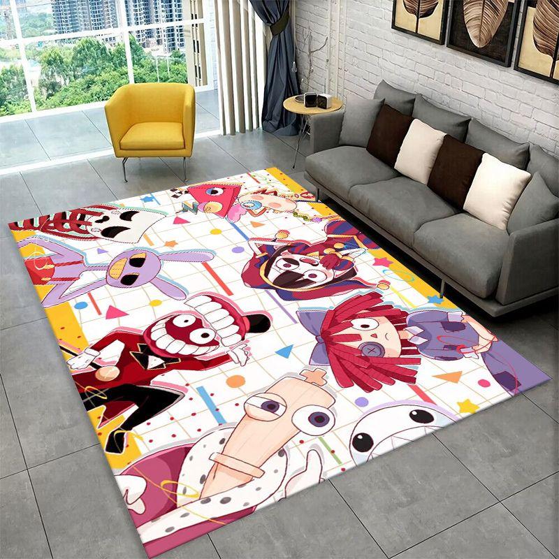 Cartoon Amizing Digtal Circus Pomni Non-Slip Area Rug for Living Room,Bedroom,Playroom,Carpet Floor Mat Home Decor Rug Room