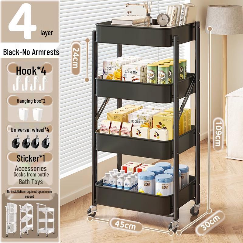 Kompaktes mehrschichtiges Lagerregal für Küche, Bad, Schlafzimmer, Bücher, Spielzeug und Snacks