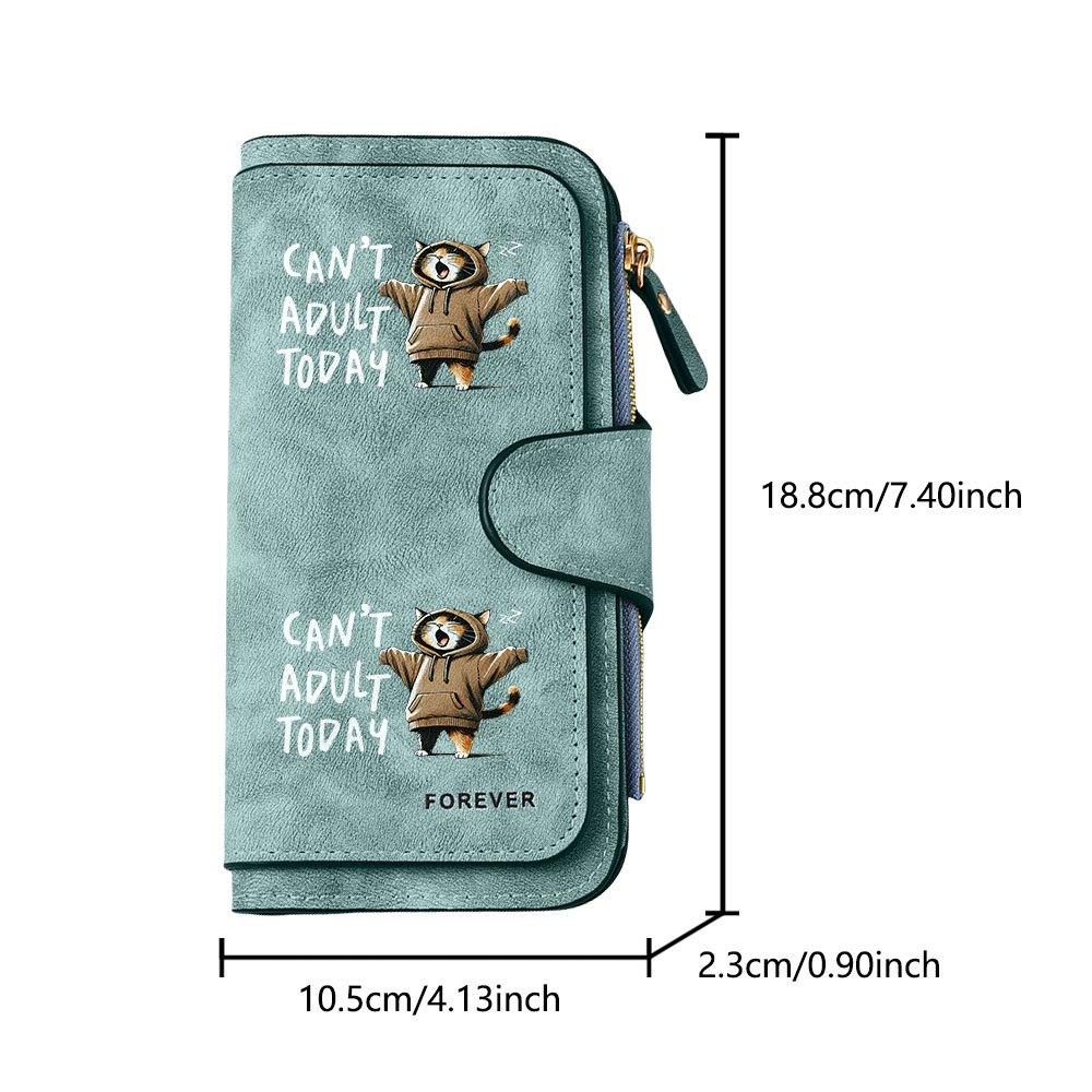 Hoodie Cat Long Zipper Wallet, Large Capacity Card Holder, Unisex Clutch Bag, Fashionable Zipper Coin Purse, Suitable for Daily Use, A Great Gift for