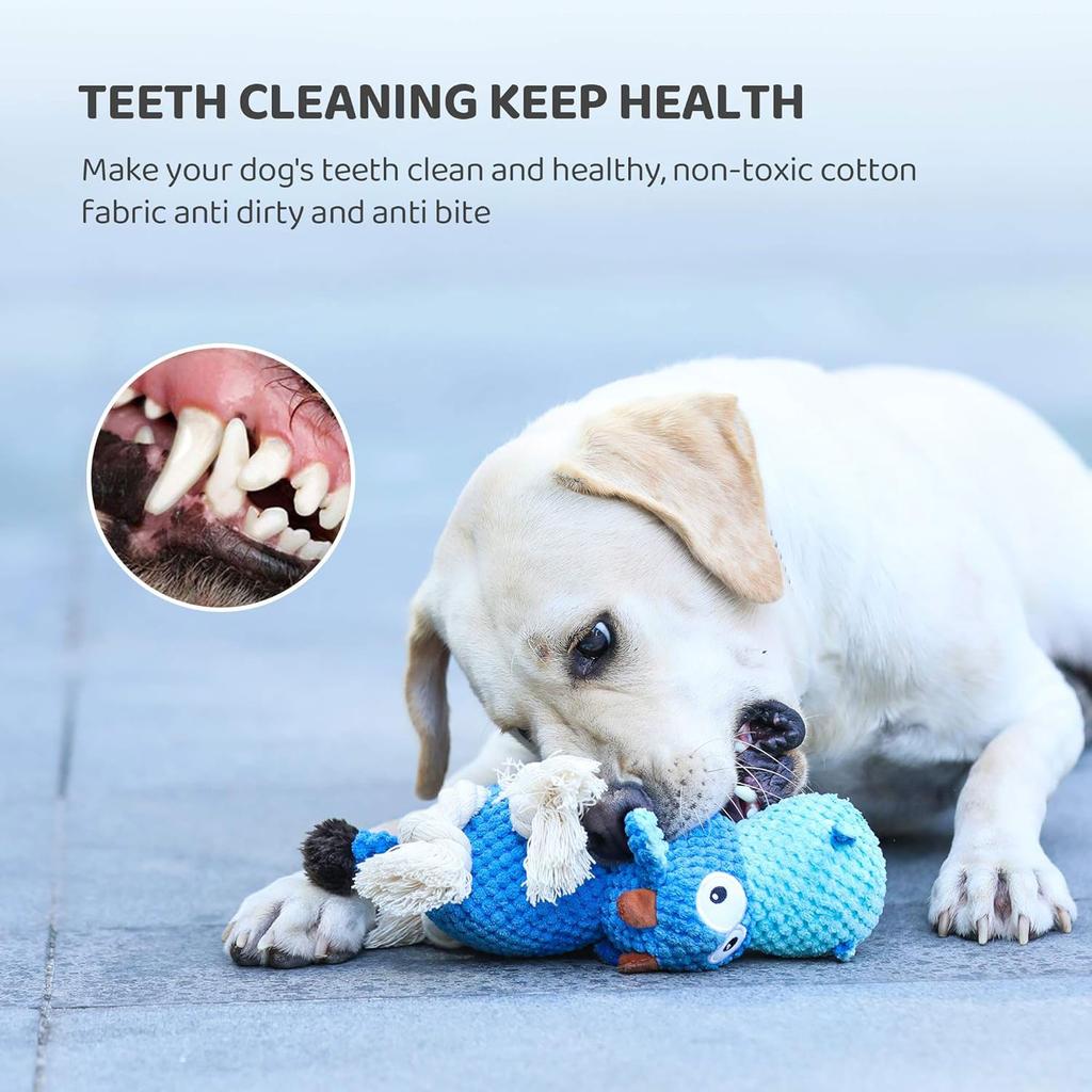 1pc Dog Plush Toy for Chewers, Dog Squeaky Toys,Stuffed Animals Toys with Cotton Material and Crinkle Paper,Durable Chewing Toys