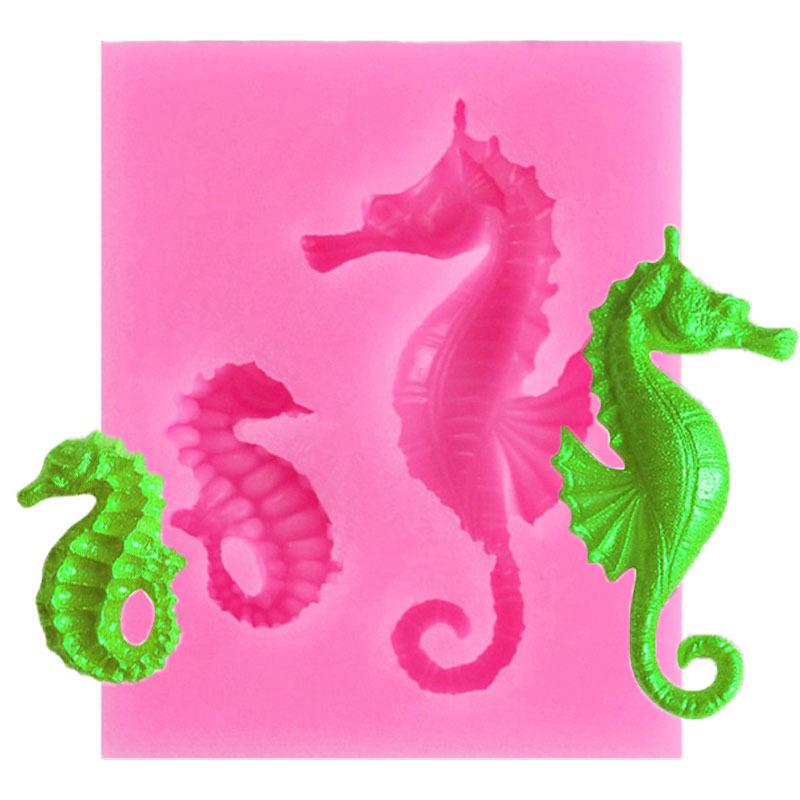 1/2pcs Seahorses Molds Fondant Cake Decorating Tools Silicone Moulds Sugarcrafts Chocolate Baking Tools For Cakes Gumpaste Form