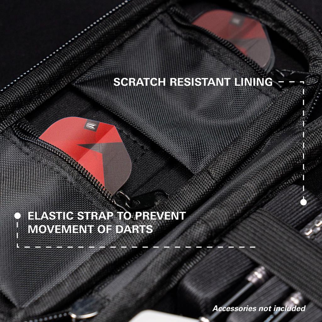 TARGET Darts TAKOMA WALLET Regular Size Green Dart Case with EVA Protective Cover, Holds 3 Darts, and Inner Storage, Professional Dart Accessory (Red)