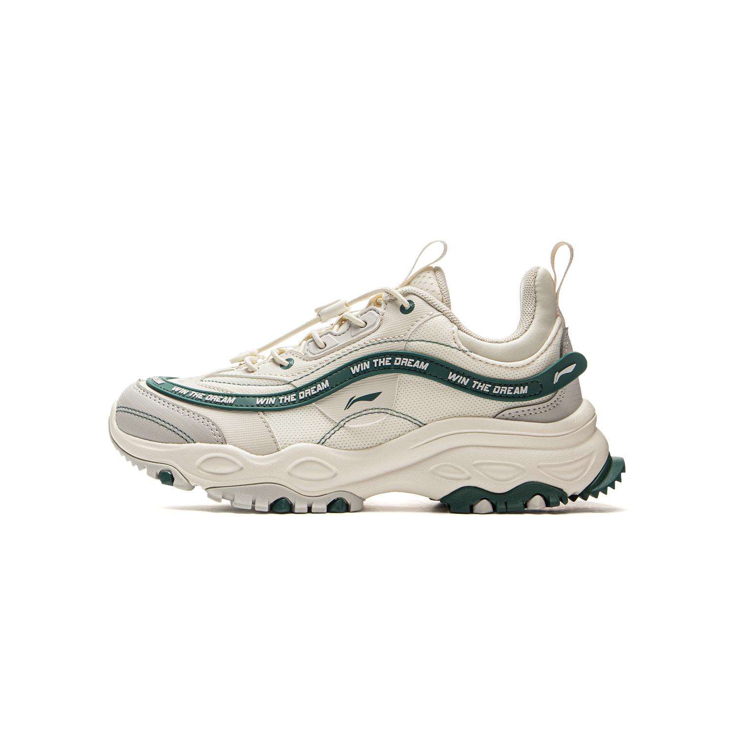 

Li Ning Детские универсальные амортизирующие повседневные кроссовки с низким верхом Детские кроссовки Молочно-белые YKCU192-5 35