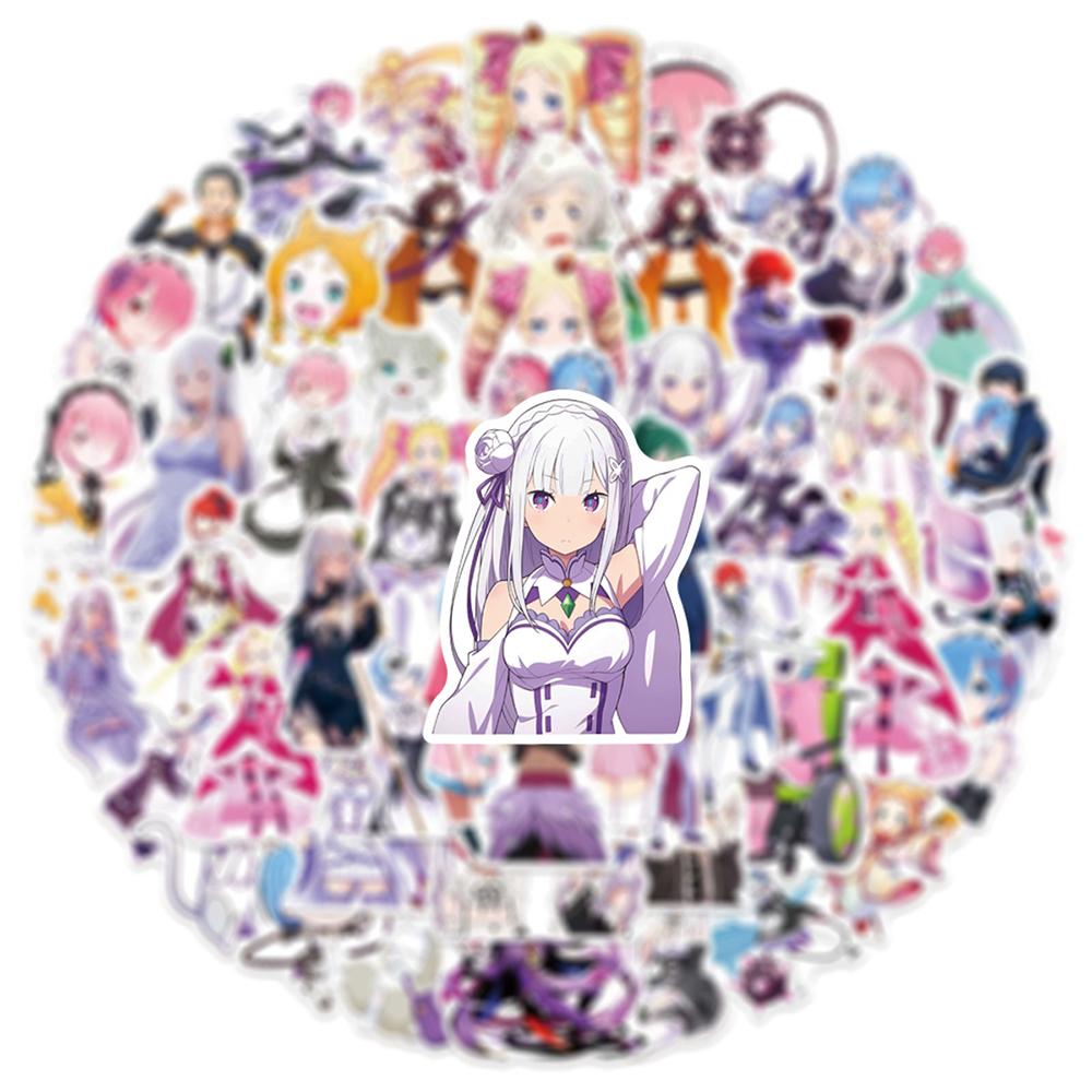 10/30/50 szt. Kawaii Rem Anime Re:Życie w innym świecie od zera Naklejki Kreskówka Naklejka Graffiti DIY Motocykl Gitara Rower