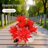 Chrysanthemum Qingming Festival Silk Bouquet: 7 Simulated Silk Flowers for Ancestor Worship and Cemetery Placement