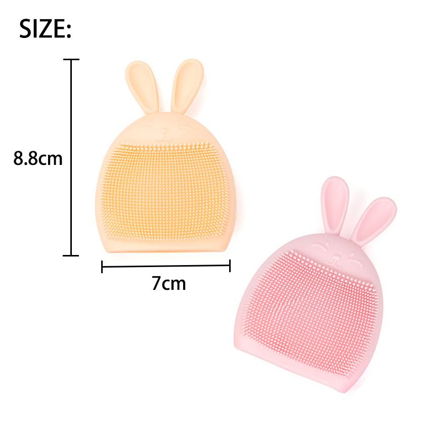 Silikonowa szczoteczka do oczyszczania twarzy w kształcie królika, rękawica do peelingu skóry, miękka szczoteczka do szamponu dla dzieci, głęboko złuszczające narzędzie do pielęgnacji skóry