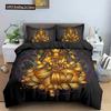 Buddha Bettwäscheset Indische Religion Buddhismus Meditation Mandala Bettbezug Lächeln Buddha Floral Weicher Quiltbezug Queen King Size