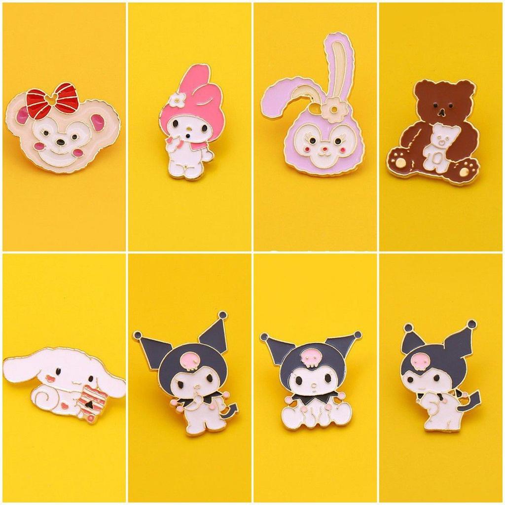 Adorable Sanrio Metal Cartoon Rabbit Melody Kulomi Brooch For Student Bags