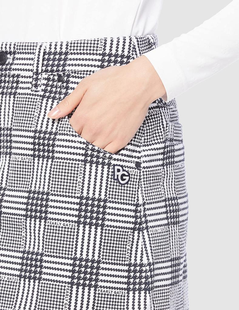 Skirt Luentin Calze Stretch Glen Check Logo Pattern Product Wash 1 [Pearly Gates] Women's / 055-2134204 121_Navy [M]