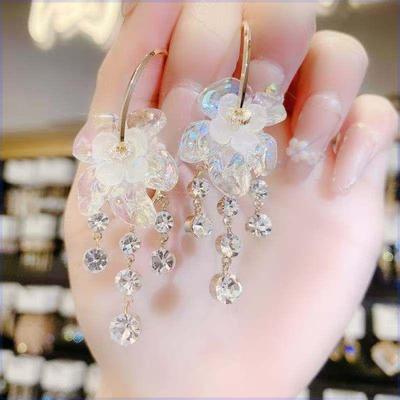 Tassel Crystal Flower Fairy Earrings: 2022 Elegant White Design