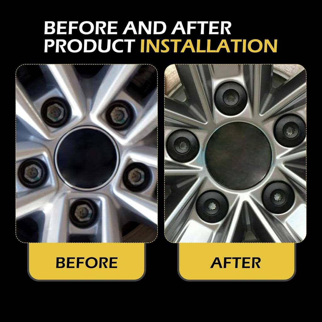 20PCS Car Wheel Lug Nut Covers, 17Mm Tire Bolt Caps Compatible With VW, Jetta, Beetle, Passat, GTI, CC, Black Lug Nut Cap With Removal Tool