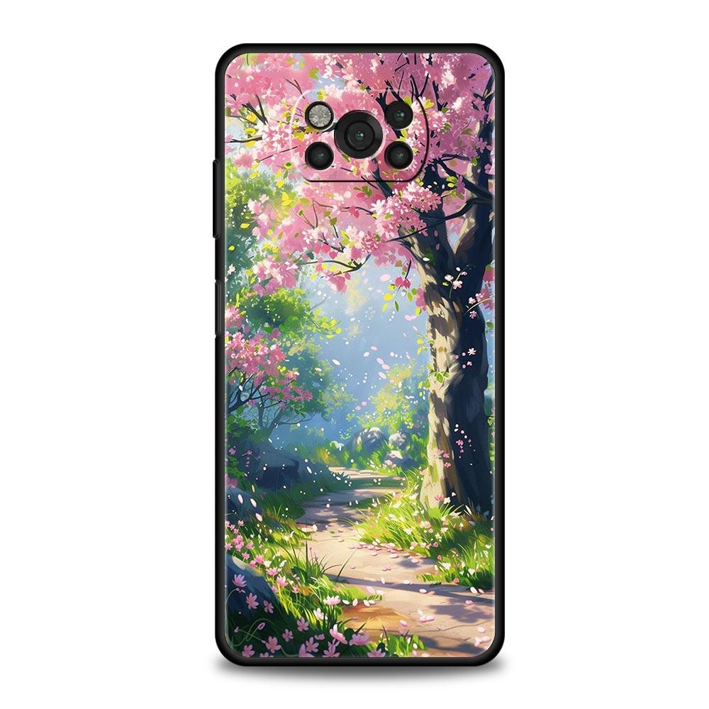 Phone Case For Xiaomi Poco X6 X5 X4 Pro 5G X3 NFC F5 F4 M5 M4 M3 F3 GT C51 C50 C55 Soft Silicone Black Cover Landscape Art