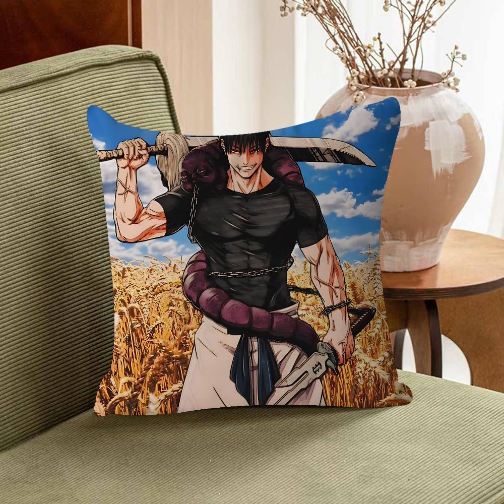F-Fushiguro Toji Cushion Cover Pillowcase Upholstery Sofa Throw Pillow Home Decor Pillowcas