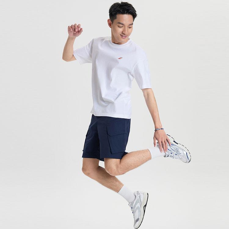 SAUCONY Letter Print Loose Fit Sports Short Sleeve T-Shirt Men Tops White SC2239065-1