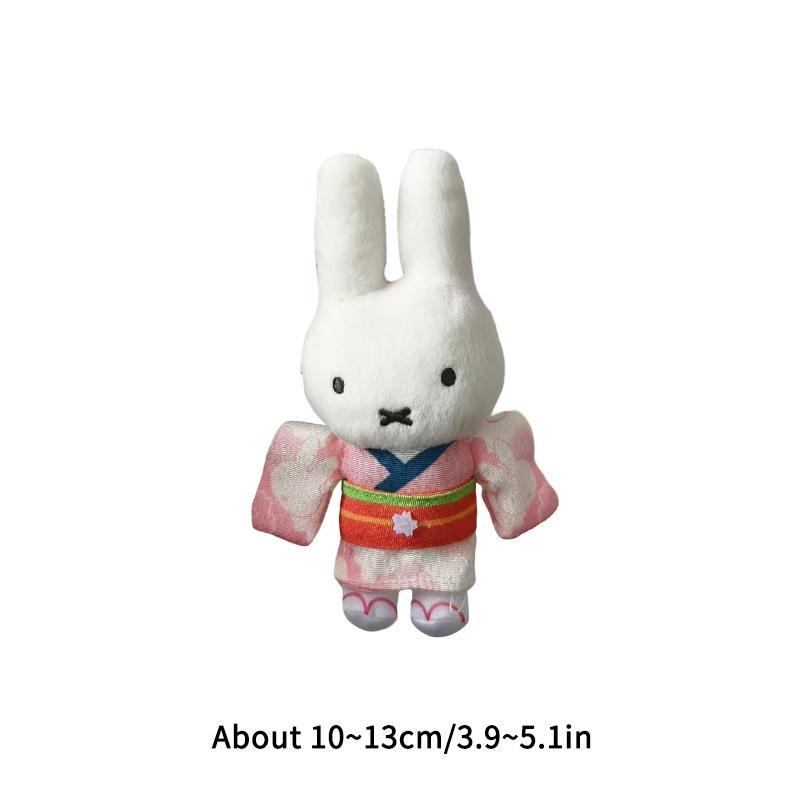 Miffys Rabbit Keychain Cute Cartoon Bunny Keyring Small Animal Doll Girls Backpack Pendant Car Key Holder Womens Bag Accessories