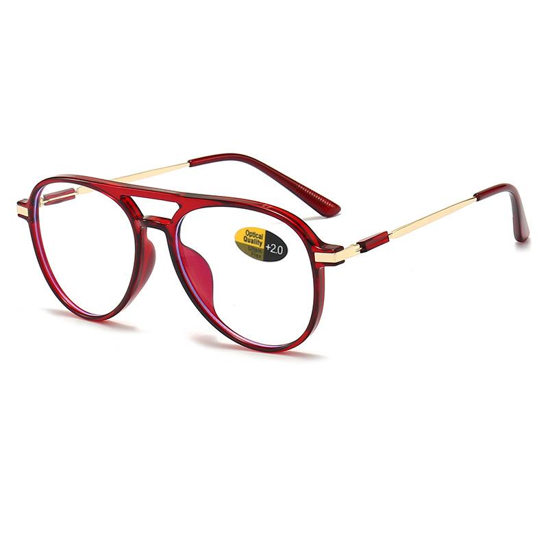 Modische Lesebrille mit Doppelsteg für Damen und Herren, großes Gestell, Blaulichtfilter, Computerbrille +100 bis +400