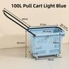 Thickened Plastic Shopping Basket with Wheels Handheld KTV Basket Convenience Store Caddy Vegetable Basket Pull Rod Basket