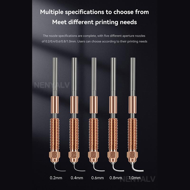 For Creality K1 Max K1C K2 SE Ender-3 V3 Quick-Swap Nozzle 0.2/0.4/0.6/0.8mm Hardened Steel Nozzle Upgraded High-Speed Printing