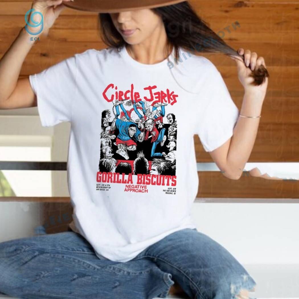 Circle Jerks With Gorilla Biscuits Negative Approach Show 2026 Unisex T-shirt XXXXL