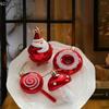 2 Stück Weihnachtsbaumkugeln Ornamente Zuckerstange Eule Weihnachtsbaum Anhänger Rote und Weiße Dekorationen Weihnachten Neujahr Hausparty Dekor