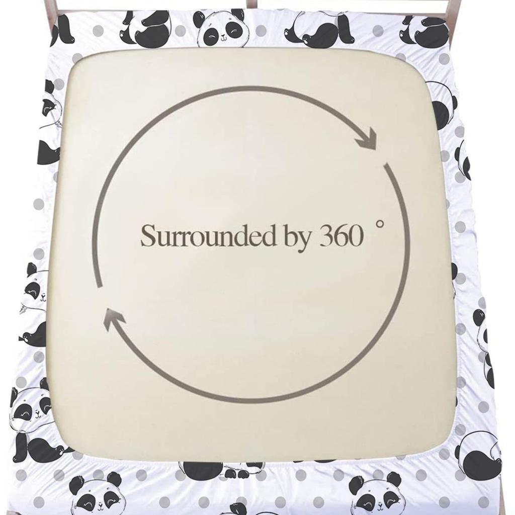 Cute Panda Pattern Mattress Three-Piece Digital Printing Mattress Bedding Set Adult Children