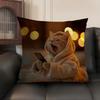 Cute Cat Holding Phone Cushion Cover Natural Linen Organic Fabric DoubleSided Printing Sofa Home Decor Gift Pillow Case