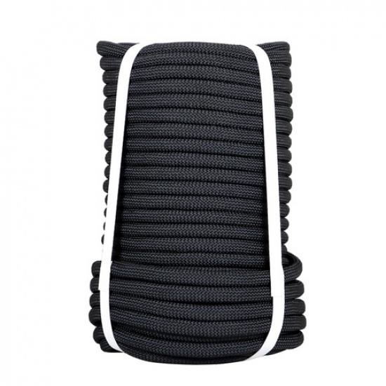 3/8" × 100' 3520Lbs Pulling Braided Polyest Rope Black High Strong  Rope