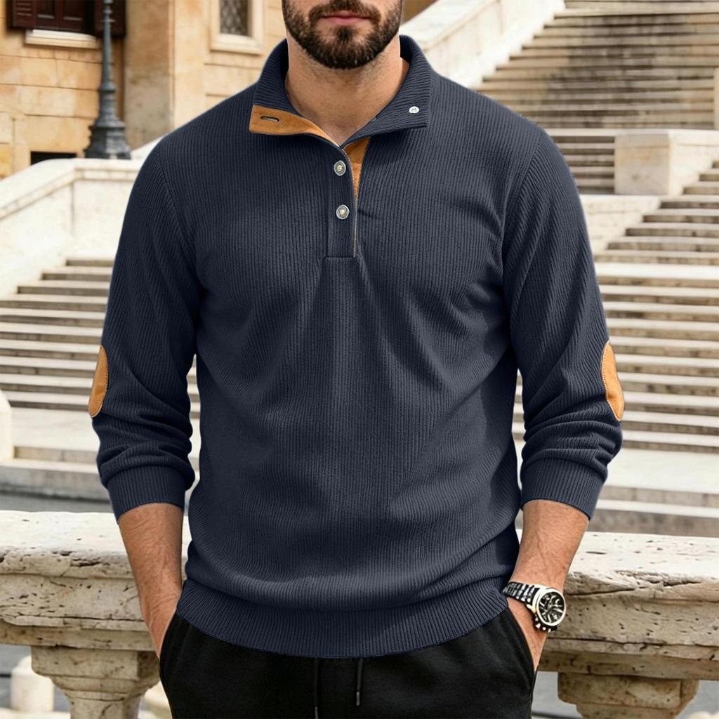 Men's Corduroy Long Sleeve Pullover Shirt Casual Fashion Top
