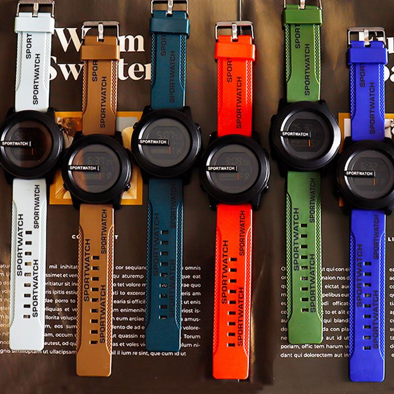 Fashion Outdoor Led Digital Watch For Men With Sport Chronograph And Silicone Band